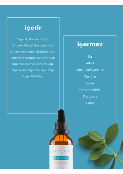 Köpekler İçin Organik İçerikli Hassas Kulak Temizleme Solüsyonu 50 ml / Koku ve Knma Önleyici
