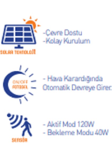 AYT Çözüm 120W Solar Sokak Lambası Güneş ENERJİLİ-3352