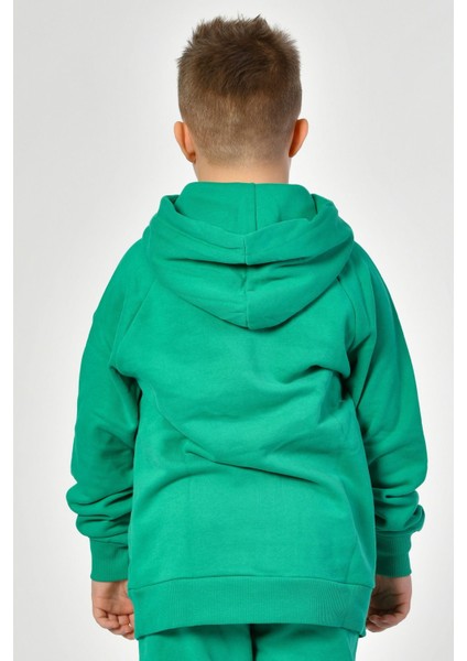 Kapüşonlu Erkek Çocuk Sweatshirt - Yeşil Yeşil - 8-10 Yaş indirimleri