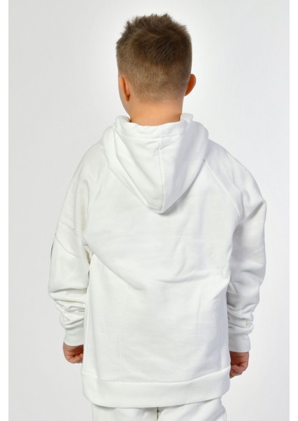 Kapüşonlu Erkek Çocuk Sweatshirt - Beyaz Beyaz - 8-10 Yaş modelleri