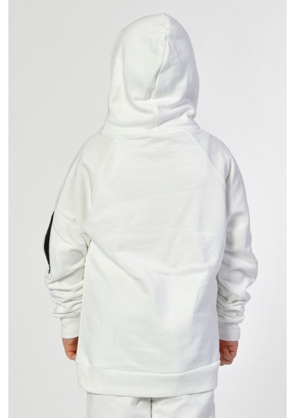 Kapüşonlu Erkek Çocuk Sweatshirt - Beyaz Beyaz - 8-10 Yaş fırsatları