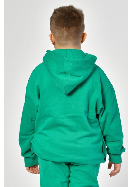 Cepli, Kapüşonlu, Fermuarlı Erkek Çocuk Sweatshirt - Yeşil Yeşil - 10-12 Yaş fırsatları