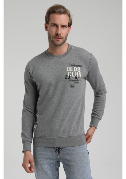 Bisiklet Yaka Gri Slim Fit Sweatshirt 22FWM60122 modelleri