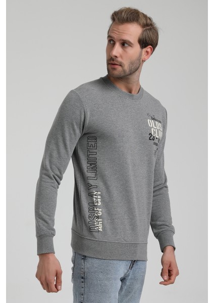 Bisiklet Yaka Gri Slim Fit Sweatshirt 22FWM60122 fırsatları
