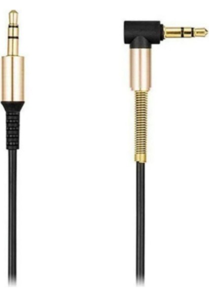 Hobi Bahçem Buffer® 3.5 mm Metal Başlıklı Erkek/erkek  L Uçlu Jack Girişli Aux  Stereo Ses Aktarma Kablosu