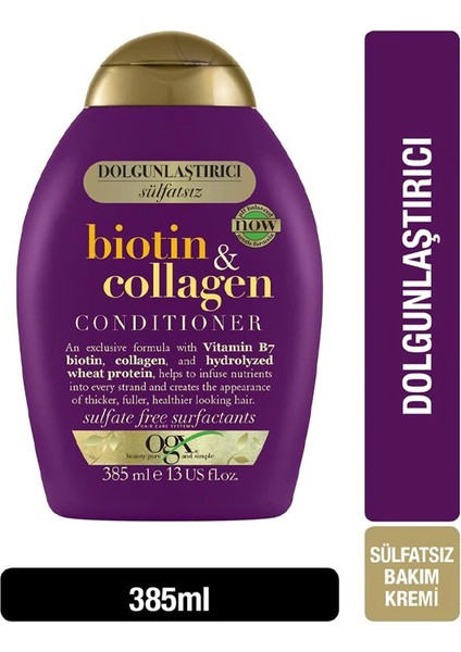 Dolgunlaştırıcı Volumizing Biotin & Collagen Conditioner 385ML