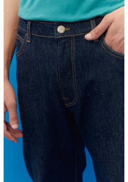 West Loose Fit Rahat Kesim Koyu Mavi Esnek Jean Kot Pantolon indirimleri