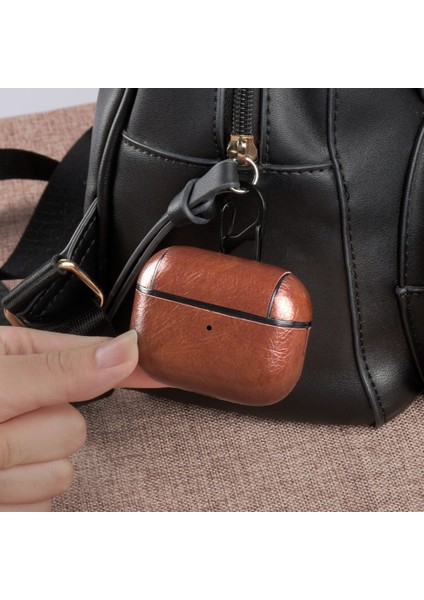 Airpods Pro Lüks Retro Deri Koruyucu Kılıf Airpods Pro Kapak Bt Kulaklık Kılıfları Için (Yurt Dışından)