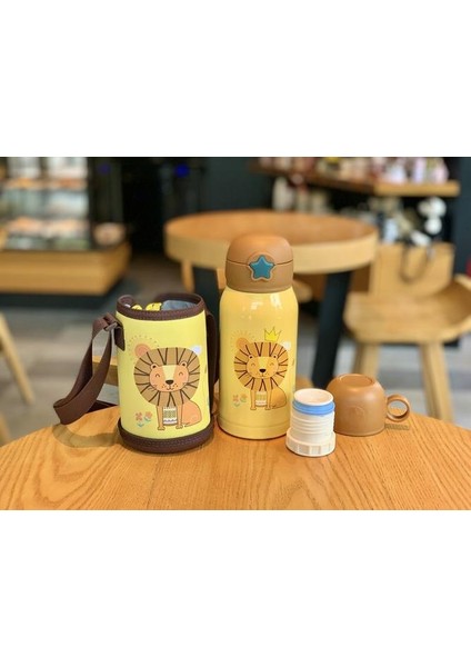 550ML Bebek Besleme Kupası Kapaklı Paslanmaz Çelik Süt Termos Çocuklar Için Yalıtımlı Sıcak Su Şişesi Kaçak Poof Termal Kupası | Kupalar (Sarı) (Yurt Dışından)
