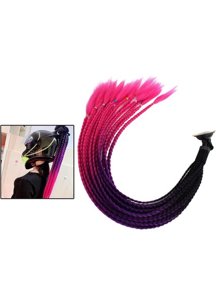 Flameer 2 Adet 55CM Saç Kask Pigtail Gradyan At Kuyruğu Motosiklet (Yurt Dışından)