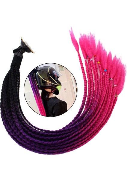 Flameer 2 Adet 55CM Saç Kask Pigtail Gradyan At Kuyruğu Motosiklet (Yurt Dışından)