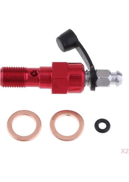 2 Adet Alüminyum Tek Banjo Havalandırmalı Motosiklet 1.00 Kırmızı (Yurt Dışından)