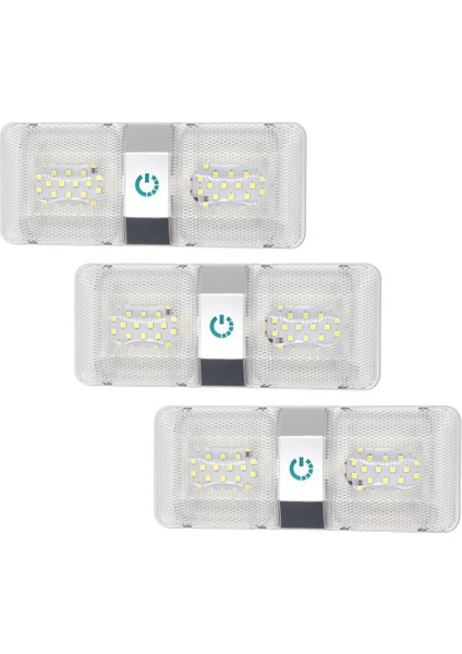 3 Adet 48LED Çift Lamba Dokunmatik Kısaltabilir Araba Okuma Işığı 11-18V 6000-6500K (Yurt Dışından)