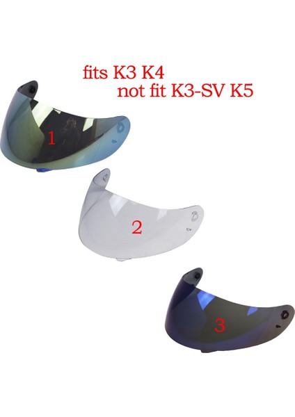 K3 K4 Len Mavi/şeffaf Için Tam Motosiklet Kask Vizörü (Yurt Dışından)