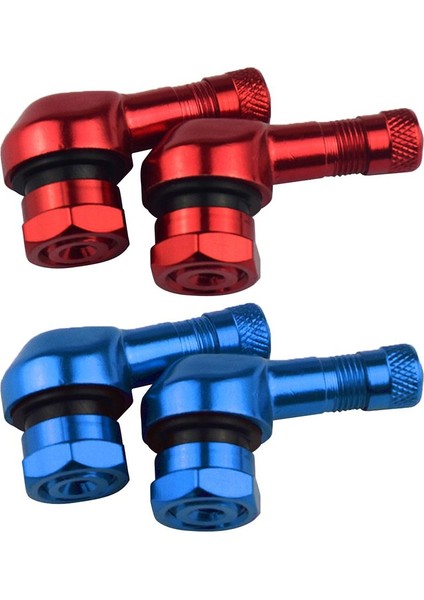 Kırmızı ve Mavi 90 Derece Cnc Alüminyum Motosiklet Valfı Saplamalar Lastik 10MM Çifti 11.3mm (Yurt Dışından)