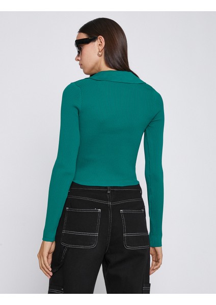 Polo Yaka Crop Tişört Uzun Kollu fırsatları