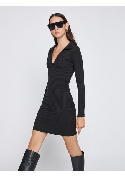 Mini Triko Elbise Polo Yaka fiyatları