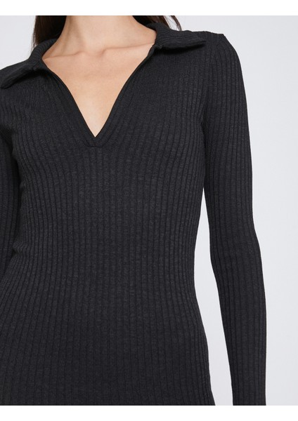 Mini Triko Elbise Polo Yaka indirimleri