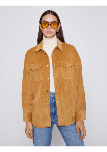 Oversize Gömlek Cepli Çıtçıtlı