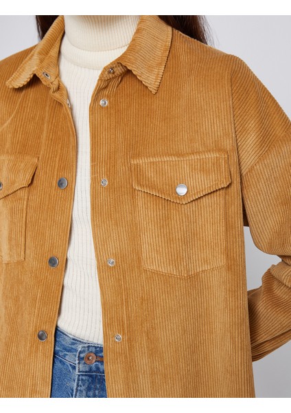 Oversize Gömlek Cepli Çıtçıtlı