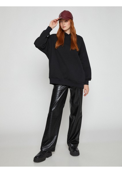 Basic Oversize Sweatshirt Kapüşonlu fiyatları