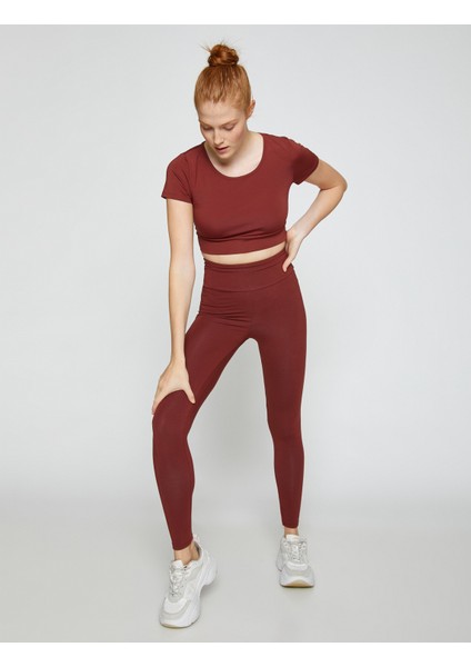 Yüksek Bel Yoga Taytı Modal Karışımlı İpeksi Dokulu