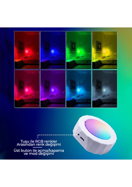 Rgb Mıknatıslı Dokunmatik LED Atmosfer Lamba RGB