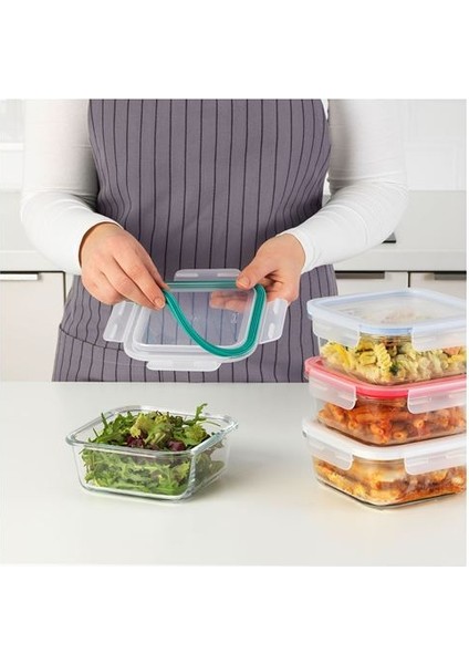4 Adet Kare Saklama Kabı Contası, Meridyendukkan Plastik-Renkli-Kauçuk Conta