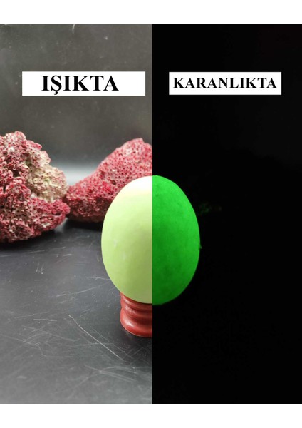 Fosforlu Doğal Taş Dekoratif Yumurta (Sertifikalı)