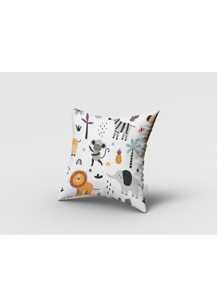 Sevimli Safari Hayvanları, Ithal Kumaş, Çocuk ve Bebek Odası Fon Perde - 1 Kanat modelleri