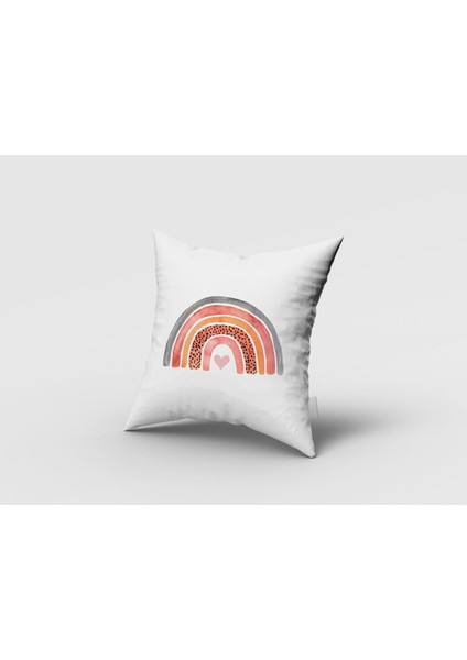 Gökkuşağı ve Kalp, Ithal Kumaş, Çocuk ve Bebek Odası Fon Perde - 1 Kanat modelleri