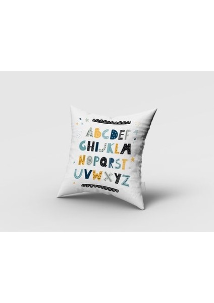 Renkli Harfler, Ithal Kumaş, Çocuk ve Bebek Odası Fon Perde - 1 Kanat modelleri