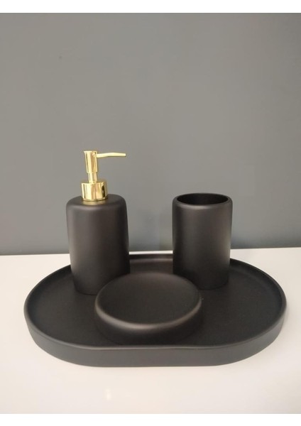 4 Parça Banyo Seti Victoria Siyah