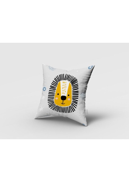 Safari Aslan, Gri, Ithal Kumaş, Çocuk ve Bebek Odası Fon Perde - 1 Kanat modelleri