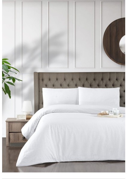 Çift Kişilik Antialerjik Lüx Silikon Yorgan ve Yastık Uyku Seti 2 Adet Yastık 800 gr Pamuklu Beyaz