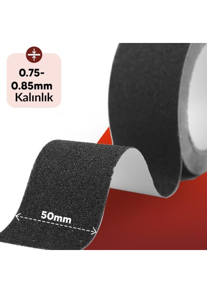4 mt Bondit Siyah Yapışkanlı Kaygan Zemin Basamak Merdiven Kaydırmaz Bant 50MM
