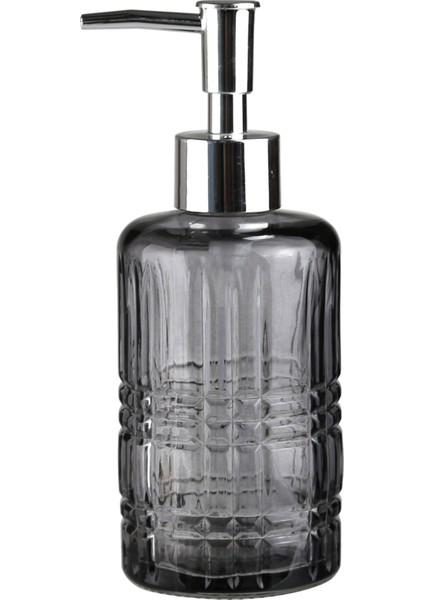 Cam Sıvı Sabunluk,yıldız Desenli Gri 300ML 6,8X17,6CM