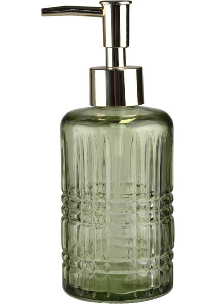 Cam Sıvı Sabunluk,yıldız Desenli Yeşil 300ML 6,8X17,6CM