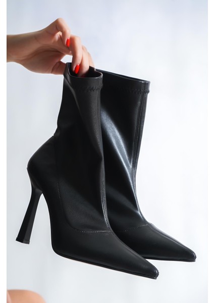 Mojito Kadın Topuklu Bot Suni Deri İnce Topuklu Şık Tasarım