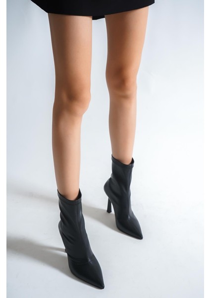 Kadın Bootie Suni Deri İnce Topuklu Günlük Kullanıma modelleri