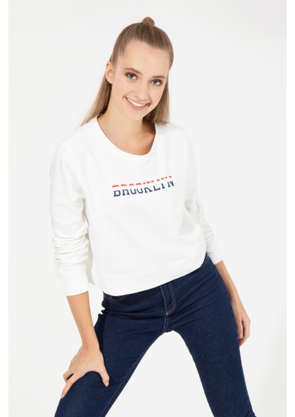 Kadın Ekru Sweatshirt 50261238-VR019 modelleri