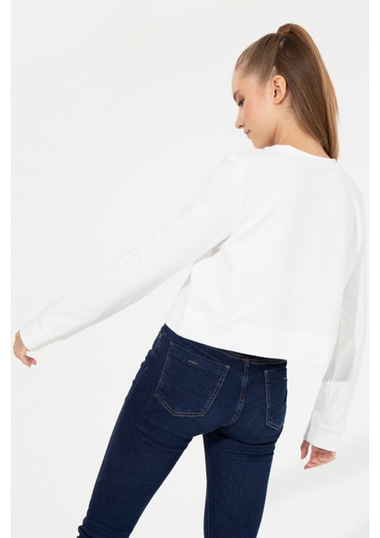 Kadın Ekru Sweatshirt 50261238-VR019 fırsatları