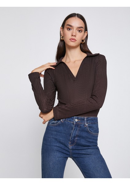 Polo Yaka Tişört Uzun Kollu