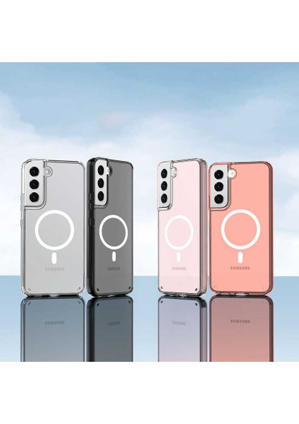 Galaxy S22 Kılıf Magsafe Destekli Wireless Kablosuz Şarj Uyumlu Şeffaf Silikon Kılıf indirimleri