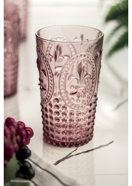 Akrilik Mürdüm 6 LI Uzun Bardak & Su Meşrubat Bardağı 750 ml ( Cam Değildir )
