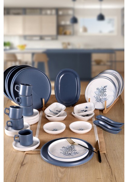 Blue Magic Yaprak 6 Kişilik 34 Parça Kahvaltı Takımı