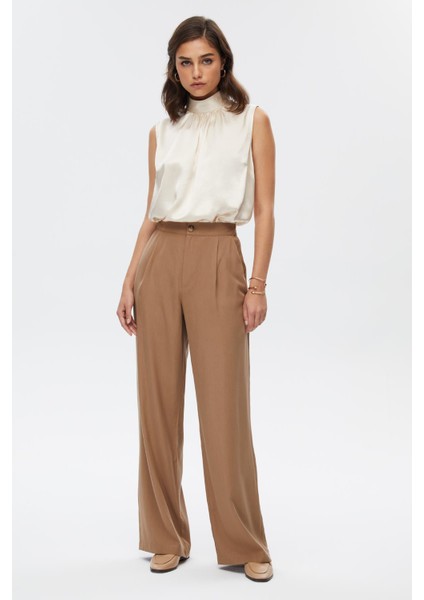 Drape Yaka Saten Dokuma Kolsuz Bluz modelleri