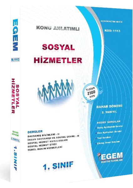 Açık Öğretim (AÖF) Sosyal Hizmetler 1. Sınıf Güz ve Bahar 1 ve 2 Dönem Konu Anlatımlı Soru Set