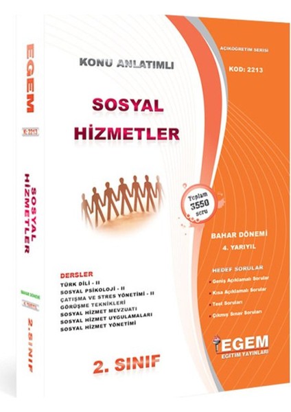 Açık Öğretim (AÖF) Sosyal Hizmetler Güz ve Bahar 1,2,3,4 Dön. Konu Anlatımlı Soru Set