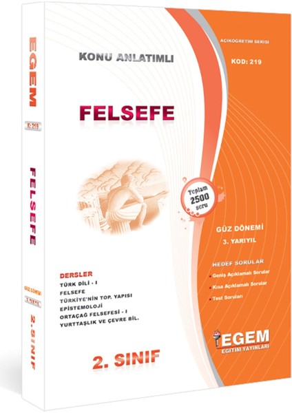 Açık Öğretim (AÖF) Felsefe 2 ve 3. Sınıf Güz ve Bahar 3,4,5,6 ,dönem Konu Anlatımlı Soru